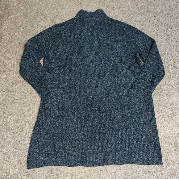 Eileen Fisher Silk Noil Stand Collar Cardigan Charcoal Medium - Picture 7 of 10